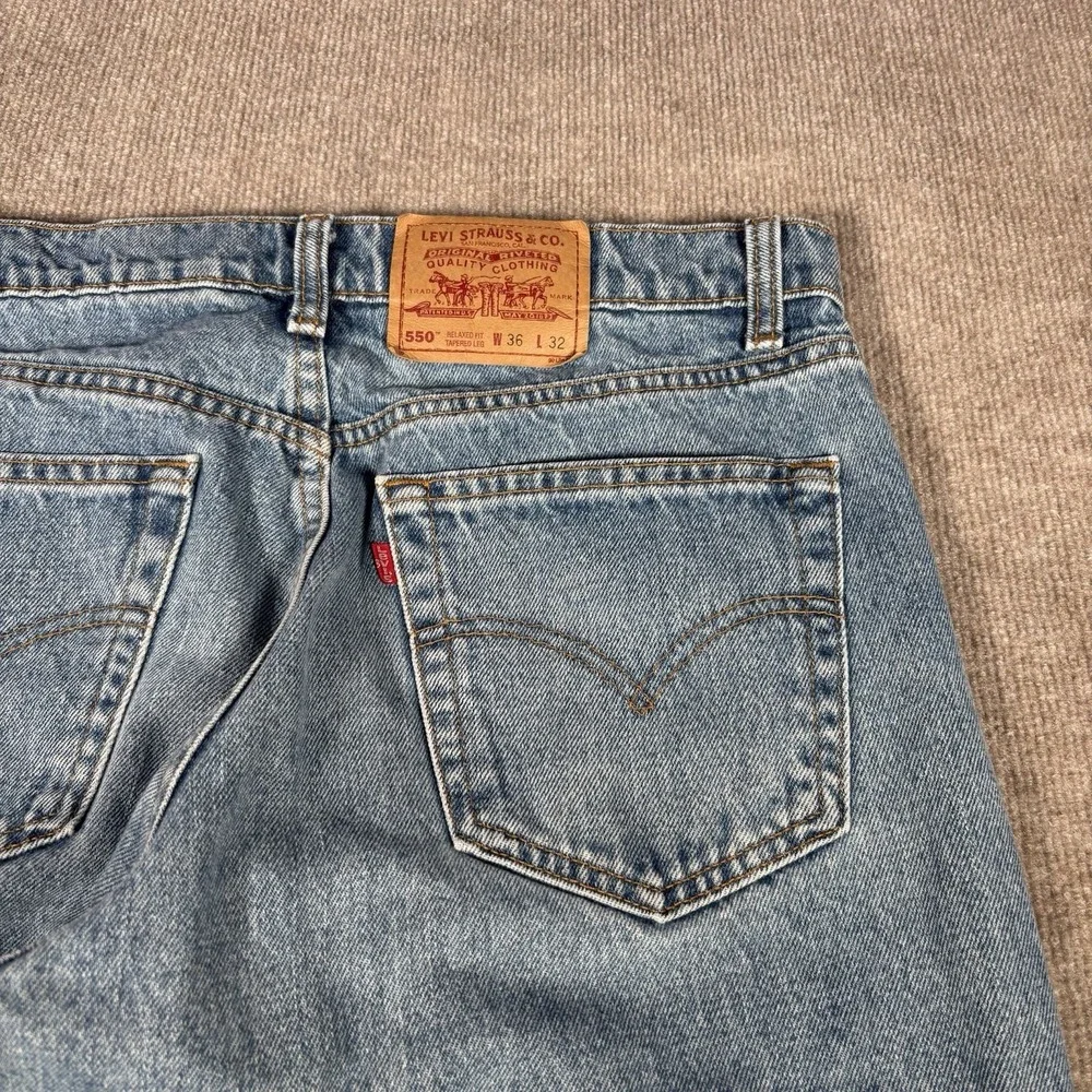 Vintage‎ Levis 550 Jeans Mens 34x32 (Tag 36x32) Relaxed Tapered Blue Denim 90s